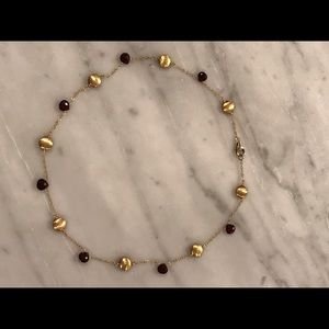 🌟18k gold plated necklace with garnets🌟